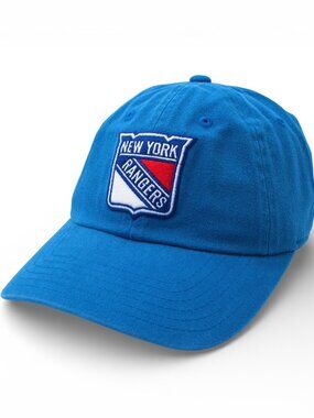 NHL New York Rangers Patch Dad Hat Under Brim Art Adjustable Buckle Strap Royal